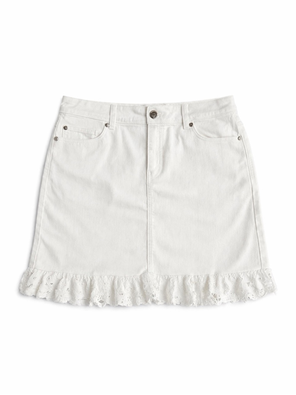 White Ruffled Mini Skirt - Picture 2 of 5